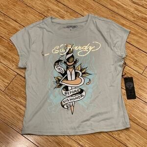 Ed Hardy Women's Death Before Dishonor Shirt NWOT affliction